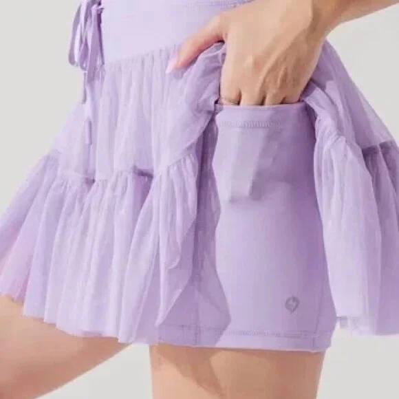 POPFLEX Lilac Ruffled Mini Skirt - Picture 3 of 7